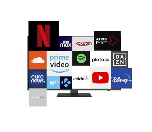 BLUGY Smart-TV Fernseher Flachbildfernseher, 81,3 cm (32 Zoll), HD, Stromversorgung 12 V, 1920 x 1080 Pixel, ideal für Fahrzeuge, Wohnwagen, LKW von BLUGY