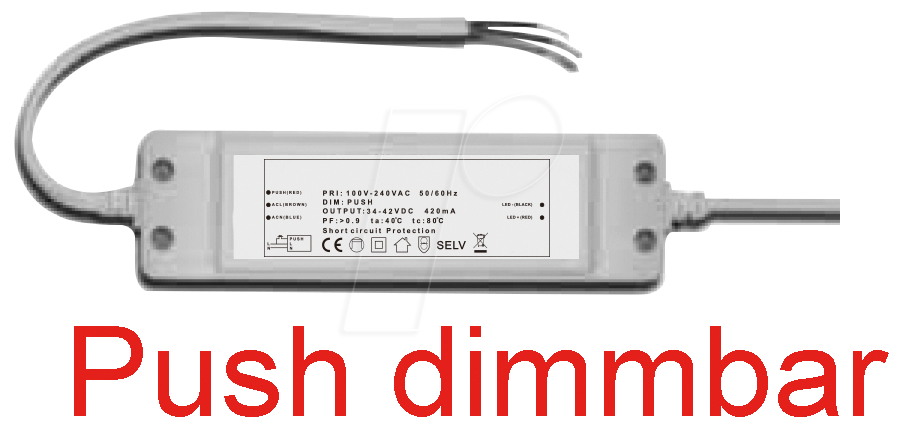 BLULAXA 48500 - LED Netzteil Push dimmbar für 18 W LED Panel BLULAXA 48500 - LED Netzteil Push dimmbar für 18 W LED Panel von BLULAXA