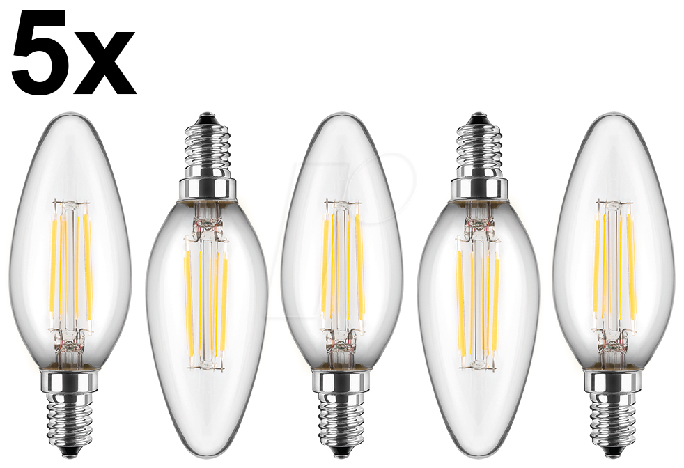 BLULAXA 49247 - 5x LED Filament Lampe C35 E14 4,5W 470 lm WW Aktion BLULAXA 49247 - 5x LED Filament Lampe C35 E14 4,5W 470 lm WW Aktion von BLULAXA