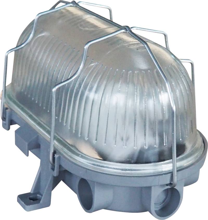 BLULAXA 49792 - Kellerleuchte Basis vari Metall-Korb oval, grau, E27, IP44 von BLULAXA
