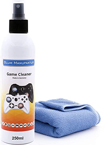 Blum Manufaktur Game Cleaner - Reiniger für Playstation, Konsolen & Zubehör - umweltfreundliches Spray mit Mikrofasertuch - Made in Germany - 250 ml von BLUM MANUFAKTUR