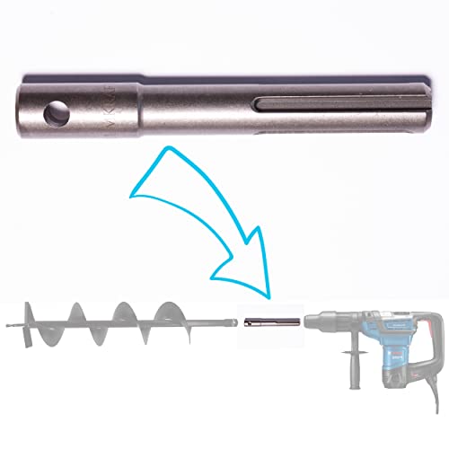 SDS MAX Erdbohrer Adapter für Pfahlbohrungen, Pfähle, Zäune. Für Hand Bohrmaschine - Nutze deine Schlagbohrmaschine als Brunnenbohrer - Erdlochbohrer Adapter für Bohrer BLUMKRAFT von BLUMKRAFT