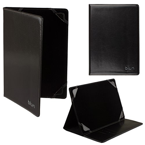 Blun – UNT Universal 10 Tablet PC Eco – Leder Fall/Abdeckung mit Scharnier mit Halterung, schwarz von BLUN