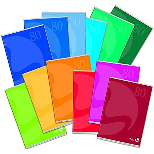 BM BeMore Color 80 0110595 Notizbuch, A5, Lineatur C, liniert mit Rand, Papier 80 g/m², 12 Stück von BM BeMore
