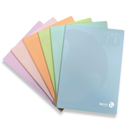 BM BeMore – Centus Pastell – 0122727 – Notizbuch A4 – Lineatur C – Linien mit Rändern für 4. und 5. Klasse – Papier 100 g/m² – – Packung mit 12 Stück von BM BeMore