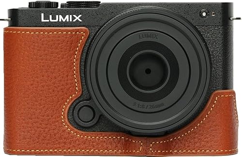 BMAOLLONGB S9 Kameratasche, handgefertigt, echtes Leder, halbe Kameratasche für Panasonic Lumix S9 Kamera, untere Öffnung, Handschlaufe, Braun BMAOLLONGB S9 Kameratasche, handgefertigt, echtes Leder, halbe Kameratasche für Panasonic Lumix S9 Kamera, untere Öffnung, Handschlaufe, Braun von BMAOLLONGB