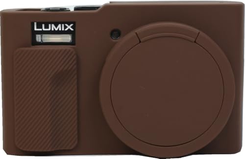 BMAOLLONGB ZS99 TZ99 Kameratasche, dünn, leicht, Silikon-Kamera-Hülle, Gummi-Schutzhülle für Panasonic Lumix ZS99 TZ99 (Kaffee) von BMAOLLONGB