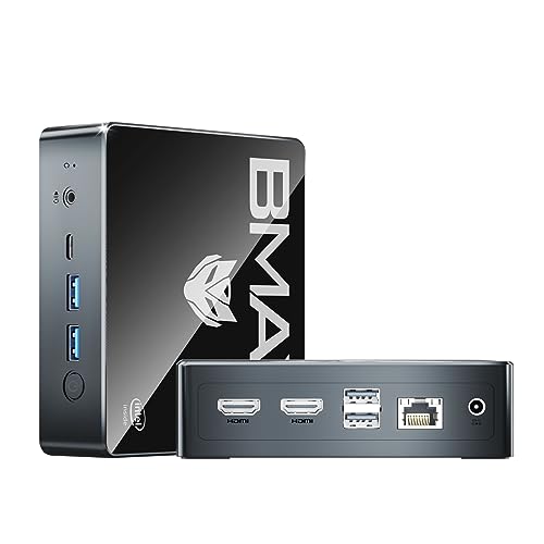 BAMX Mini Pc N100 (4C/4T, bis 3.4GHz) 16GB DDR4 RAM 512 GB SSD B4Plus Windows 11 Pro Mini Desktop Computer 4K 60Hz Dual HDMI Gigabit Ethernet Typ-C (volle Funktion)×1 von BMAX