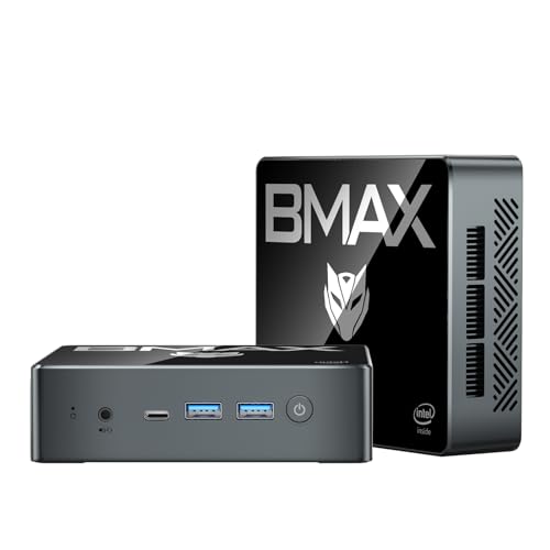 BAMX Mini Pc N100 (4C/4T, bis 3.4GHz) 16GB DDR4 RAM 512 GB SSD B4Plus Windows 11 Pro Mini Desktop Computer 4K 60Hz Dual HDMI Gigabit Ethernet Typ-C (volle Funktion)×1 von BMAX