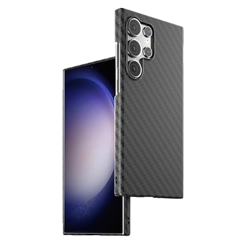 BMLLQSS Ultradünne und leichte Luxus-Schutzhülle für Samsung Galaxy S24 Ultra/S24 Plus/S24 Carbonfaser-Design (S24 Plus, Schwarz) von BMLLQSS