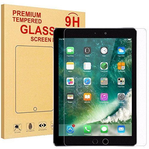 BMOUO Displayschutzfolie aus gehärtetem Glas für iPad 9.7 2017 & 2018, iPad Pro 9.7 / iPad Air 2 / iPad Air, 9H Härtegrad, kristallklar, blasenfrei von BMOUO