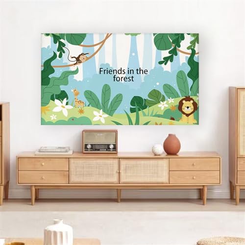 BMOZRM Elastischer Vollständiger TV-Abdeckungsschutz, LCD-LED-TV-Gehäuse for Bewegliche Fernseher, Weiche Malerei, TV-Abdeckung (Color : J, Size : 40-45 inch) von BMOZRM