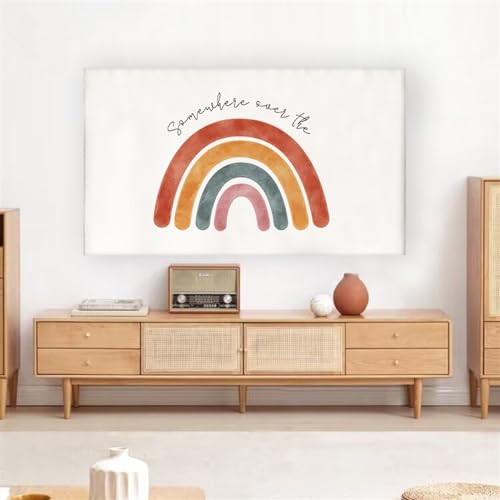BMOZRM Elastischer Vollständiger TV-Abdeckungsschutz, LCD-LED-TV-Gehäuse for Bewegliche Fernseher, Weiche Malerei, TV-Abdeckung (Color : Rainbow, Size : 69-75 inch) von BMOZRM