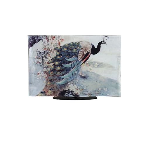 BMOZRM TV-Abdeckung, Schutzbox, Fernsehgehäuse, Malerei, TV-Bildschirmschutz for Flache LEDs, TV-Display-Abdeckung for Den Umzug (Color : Peacock D, Size : 47 inches) von BMOZRM