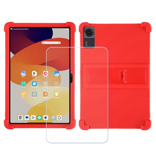 BMPNLSZ Hülle für FEARWIKY FKYC12 + HD Panzerglas, Sanft Handyhülle Silikon Schutzhülle Cover TPU Case Handy Tasche Handytasche - Panzerglasfolie Schutzfolie für (10,36") - Rosso von BMPNLSZ