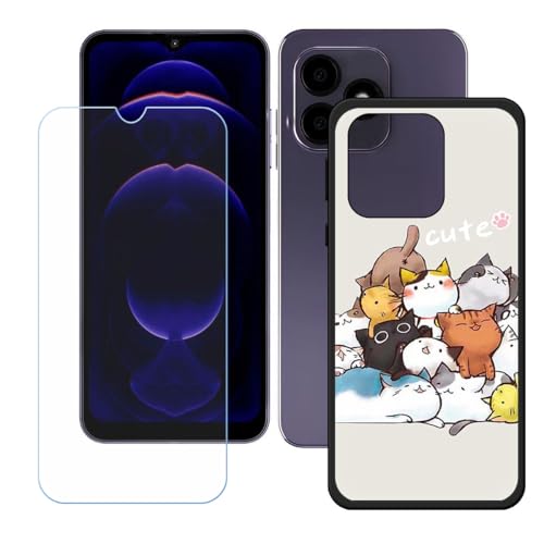 BMPNLSZ Hülle für Hotwav Note 15 + HD Panzerglas, Sanft Handyhülle Silikon Schutzhülle Cover TPU Case Handy Tasche Handytasche - Panzerglasfolie Schutzfolie für (6,6") - LH61 von BMPNLSZ