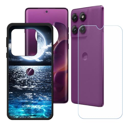 BMPNLSZ Hülle für Motorola Edge 60 Pro + HD Panzerglas, Sanft Handyhülle Silikon Schutzhülle Cover TPU Case Handy Tasche Handytasche - Panzerglasfolie Schutzfolie für (6,67") - LH39 von BMPNLSZ