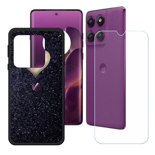 BMPNLSZ Hülle für Motorola Edge 60 Pro + HD Panzerglas, Sanft Handyhülle Silikon Schutzhülle Cover TPU Case Handy Tasche Handytasche - Panzerglasfolie Schutzfolie für (6,67") - LH52 von BMPNLSZ