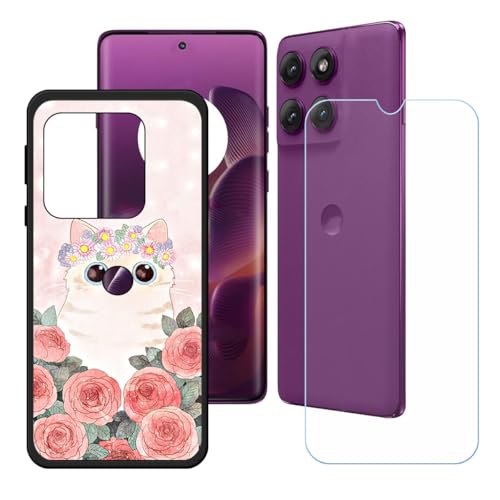 BMPNLSZ Hülle für Motorola Edge 60 Pro + HD Panzerglas, Sanft Handyhülle Silikon Schutzhülle Cover TPU Case Handy Tasche Handytasche - Panzerglasfolie Schutzfolie für (6,67") - LH65 von BMPNLSZ