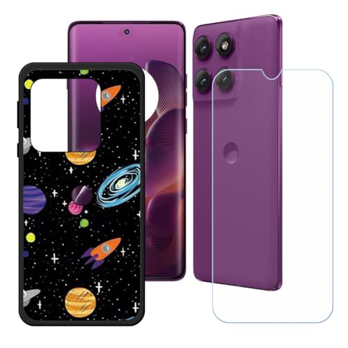 BMPNLSZ Hülle für Motorola Edge 60 Pro + HD Panzerglas, Sanft Handyhülle Silikon Schutzhülle Cover TPU Case Handy Tasche Handytasche - Panzerglasfolie Schutzfolie für (6,67") - LH93 von BMPNLSZ