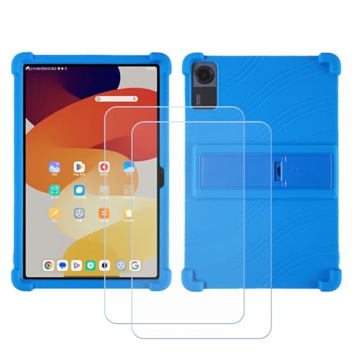 BMPNLSZ Hülle für Odea A11 + 2 HD Panzerglas, Sanft Handyhülle Silikon Schutzhülle Cover TPU Case Handy Tasche Handytasche - Panzerglasfolie Schutzfolie für (11,0") - Blu1 von BMPNLSZ