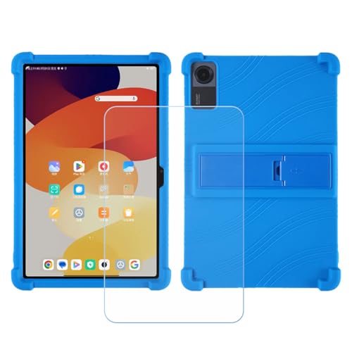 BMPNLSZ Hülle für Odea A12 Android 14 + HD Panzerglas, Sanft Handyhülle Silikon Schutzhülle Cover TPU Case Handy Tasche Handytasche - Panzerglasfolie Schutzfolie für (12,0") - Blu1 von BMPNLSZ