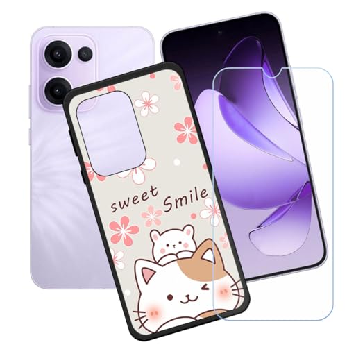 BMPNLSZ Hülle für Oppo Reno13 + HD Panzerglas, Sanft Handyhülle Silikon Schutzhülle Cover TPU Case Handy Tasche Handytasche - Panzerglasfolie Schutzfolie für (6,59") - LH64 von BMPNLSZ