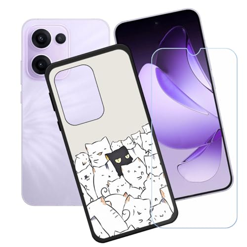 BMPNLSZ Hülle für Oppo Reno13 + HD Panzerglas, Sanft Handyhülle Silikon Schutzhülle Cover TPU Case Handy Tasche Handytasche - Panzerglasfolie Schutzfolie für (6,59") - LH71 von BMPNLSZ