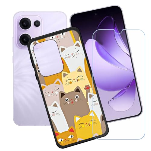 BMPNLSZ Hülle für Oppo Reno13 + HD Panzerglas, Sanft Handyhülle Silikon Schutzhülle Cover TPU Case Handy Tasche Handytasche - Panzerglasfolie Schutzfolie für (6,59") - LH77 von BMPNLSZ