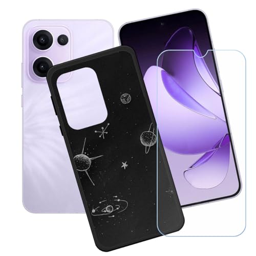 BMPNLSZ Hülle für Oppo Reno13 + HD Panzerglas, Sanft Handyhülle Silikon Schutzhülle Cover TPU Case Handy Tasche Handytasche - Panzerglasfolie Schutzfolie für (6,59") - LH98 von BMPNLSZ