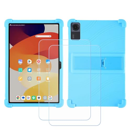 BMPNLSZ Hülle für ROWT A10 + 2 HD Panzerglas, Sanft Handyhülle Silikon Schutzhülle Cover TPU Case Handy Tasche Handytasche - Panzerglasfolie Schutzfolie für (10,0") - Blu2 von BMPNLSZ