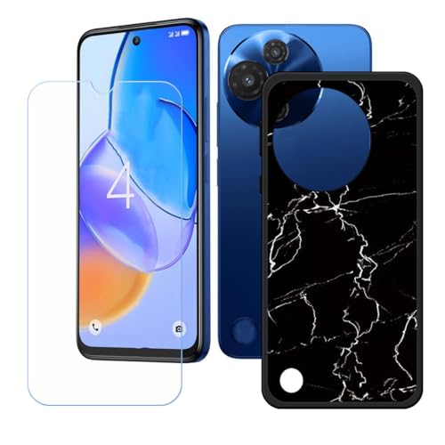 BMPNLSZ Hülle für TCL 60 5G + HD Panzerglas, Sanft Handyhülle Silikon Schutzhülle Cover TPU Case Handy Tasche Handytasche - Panzerglasfolie Schutzfolie für (6,67") - LH13 von BMPNLSZ