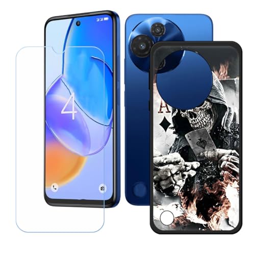BMPNLSZ Hülle für TCL 60 5G + HD Panzerglas, Sanft Handyhülle Silikon Schutzhülle Cover TPU Case Handy Tasche Handytasche - Panzerglasfolie Schutzfolie für (6,67") - LH7 von BMPNLSZ