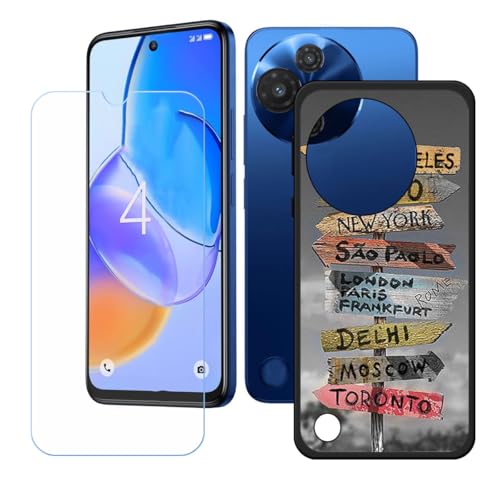 BMPNLSZ Hülle für TCL 60 SE Nxtpaper 5G + HD Panzerglas, Sanft Handyhülle Silikon Schutzhülle Cover TPU Case Handy Tasche Handytasche - Panzerglasfolie Schutzfolie für (6,67") - LH100 von BMPNLSZ