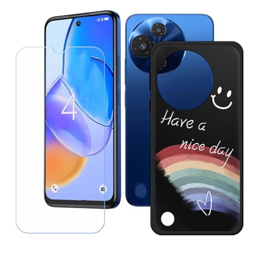 BMPNLSZ Hülle für TCL 60R 5G + HD Panzerglas, Sanft Handyhülle Silikon Schutzhülle Cover TPU Case Handy Tasche Handytasche - Panzerglasfolie Schutzfolie für (6,67") - LH60 von BMPNLSZ