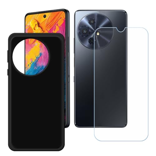 BMPNLSZ Schwarz Hülle für TCL 60 XE NXTpaper 5G (6,78") + HD Panzerglas, Handyhülle Silikon Schutzhülle Cover TPU Case Handytasche - Panzerglasfolie Schutzfolie von BMPNLSZ