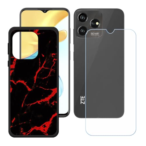 BMPNLSZ Hülle für ZTE Blade V50S + HD Panzerglas, Sanft Handyhülle Silikon Schutzhülle Cover TPU Case Handy Tasche Handytasche - Panzerglasfolie Schutzfolie für (6,6") - KE38 von BMPNLSZ