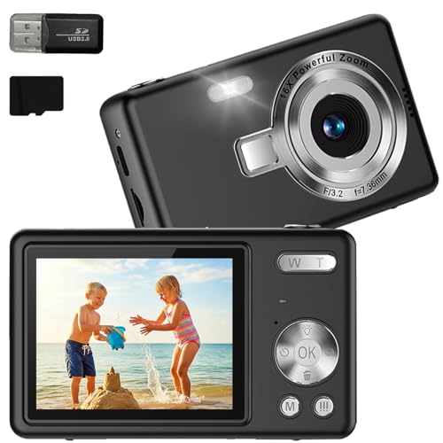 Kinder-Digitalkamera, 44 MP, 1080P, FHD, tragbare Studentenkamera mit 8-facher Zoom-Blitz, Anti-Shake-Filter, einfach zu bedienende Vlogging-Kamera für Jungen und Mädchen Kinder-Digitalkamera, 44 MP, 1080P, FHD, tragbare Studentenkamera mit 8-facher Zoom-Blitz, Anti-Shake-Filter, einfach zu bedienende Vlogging-Kamera für Jungen und Mädchen von BMSHNJAT