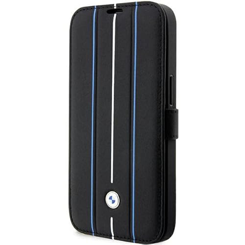 BMW BMBKP14X22RVSK Hülle für iPhone14 Pro Max 6,7" Schwarz Bookcase Leather Stamp Blue Lines BMW BMBKP14X22RVSK Hülle für iPhone14 Pro Max 6,7" Schwarz Bookcase Leather Stamp Blue Lines von BMW