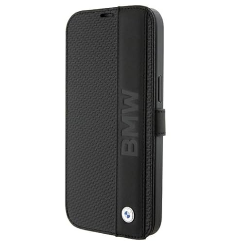 BMW BMBKP15L22RDPK Hülle für iPhone 15 Pro 6.1" Schwarz Bookcase Leather Textured & Stripe von BMW