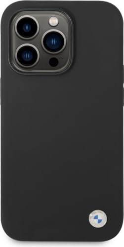 BMW BMHCP14LSILBK hülle für iPhone 14 Pro 6,1" schwarz/Black Silicone Metal Logo von BMW