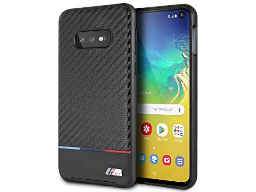 BMW BMHCS10LPUCARTCBK Motorsport Carbon Tricolor Stripe Cover for Samsung Galaxy S10e, Black von BMW