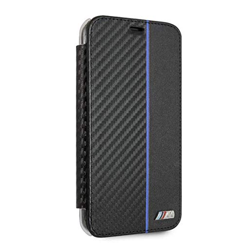 BMW Booktype Case with Navy Stripe/PU Carbon Fiber - iPhone XR Max - Black von BMW