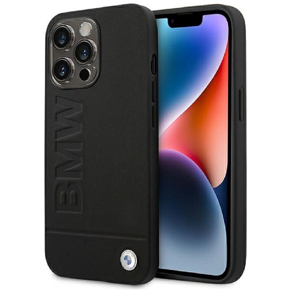 BMW Handyhülle Case Echtleder schwarz iPhone 14 Pro von BMW