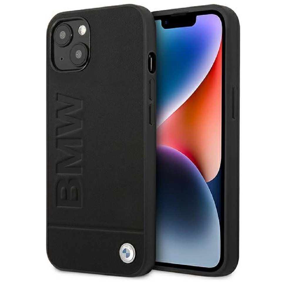 BMW Handyhülle Case iPhone 14 Plus Logo Echtleder schwarz von BMW