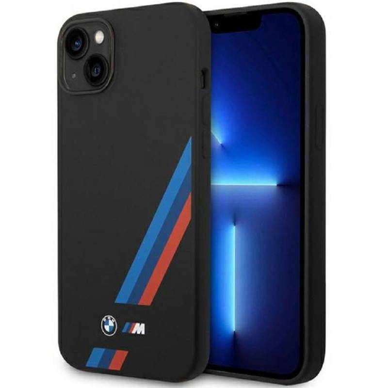 BMW Handyhülle Case iPhone 14 Plus Silikon Tricolor schwarz 6,7 Zoll, Kantenschutz von BMW