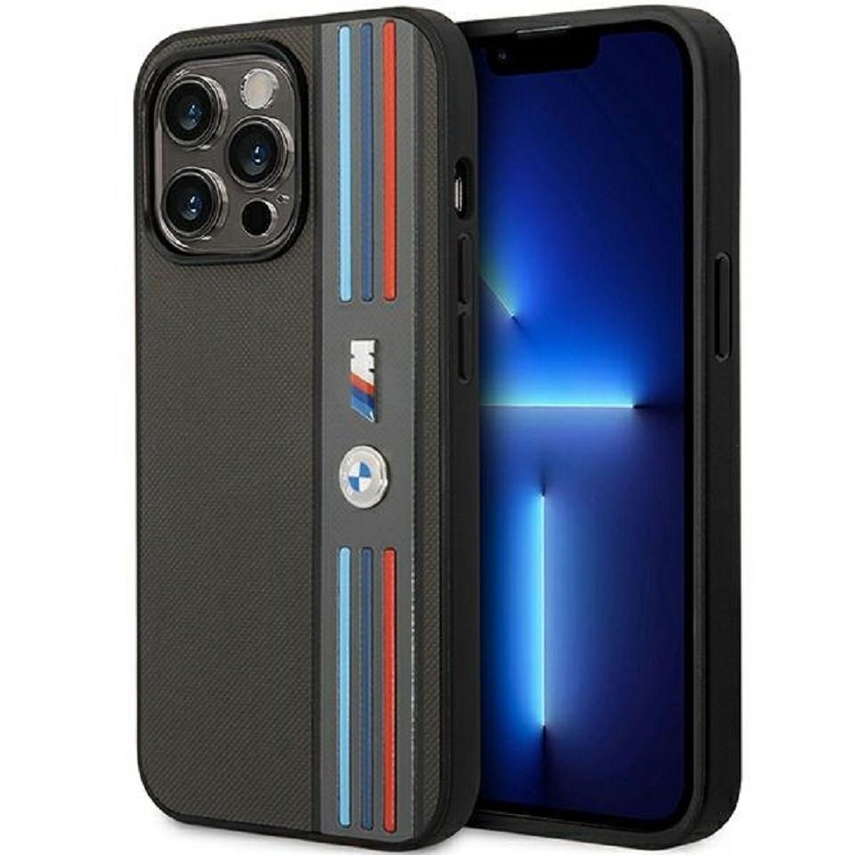 BMW Handyhülle Case iPhone 14 Pro Kunststoff Tricolor grau 6,1 Zoll, Kantenschutz von BMW