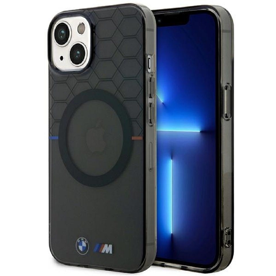 BMW Handyhülle Case iPhone 14 Silikon Tricolor MagSafe kompatibel 6,1 Zoll, Kantenschutz von BMW
