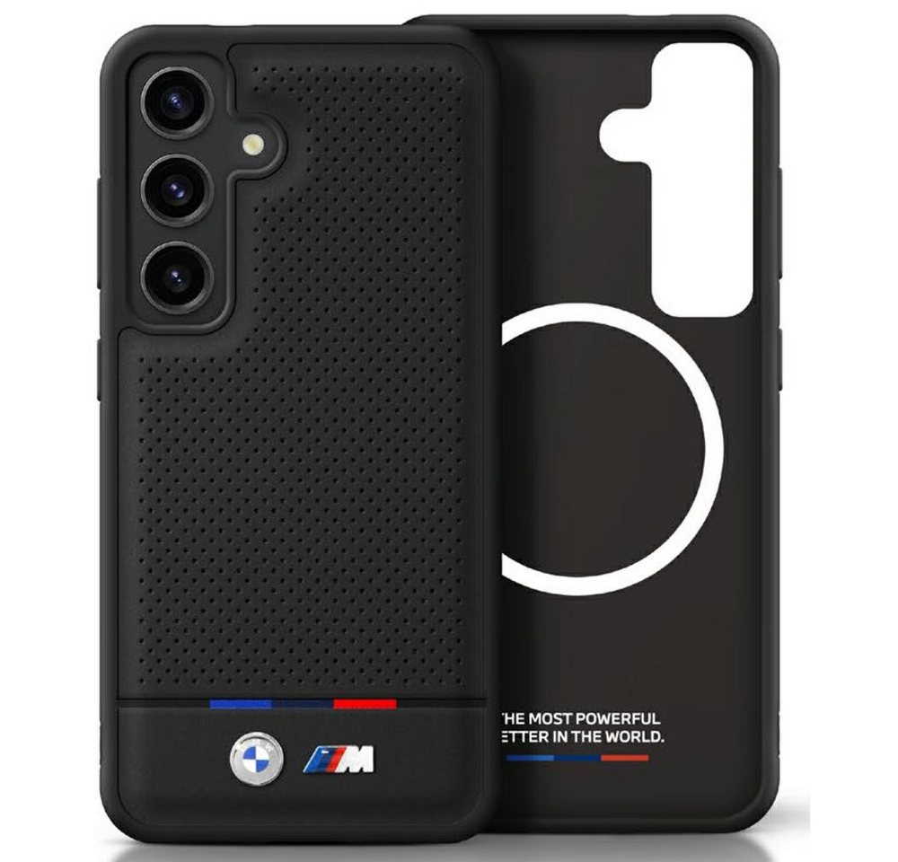 BMW Handyhülle Galaxy S25 Kunstleder gelocht schwarz MagSafe Logo Metall 6,2 Zoll, Kantenschutz BMW Handyhülle Galaxy S25 Kunstleder gelocht schwarz MagSafe Logo Metall 6,2 Zoll, Kantenschutz von BMW