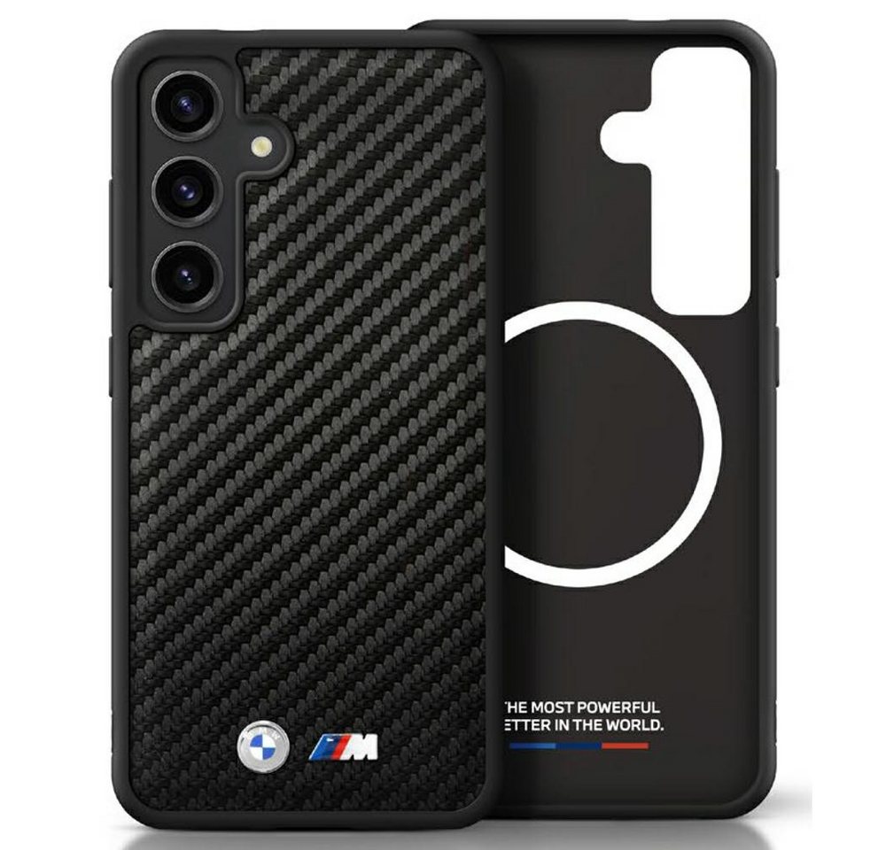 BMW Handyhülle Galaxy S25 Plus Carbon Look schwarz MagSafe Logo Metall 6,7 Zoll, Kantenschutz BMW Handyhülle Galaxy S25 Plus Carbon Look schwarz MagSafe Logo Metall 6,7 Zoll, Kantenschutz von BMW